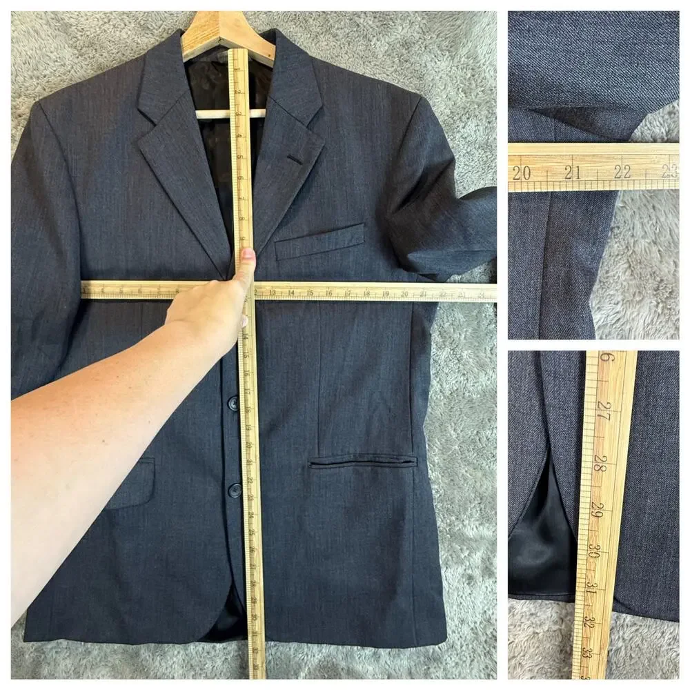Banana Republic Gray Wool Blazer Suit Jacket Sport Coat Men's 42 42R 3 Button